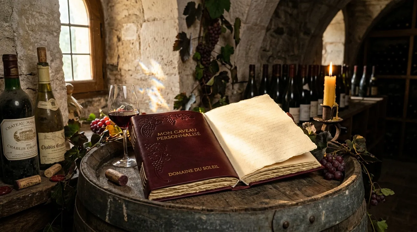 Carnet de cave relié à main exclusif personnalisé